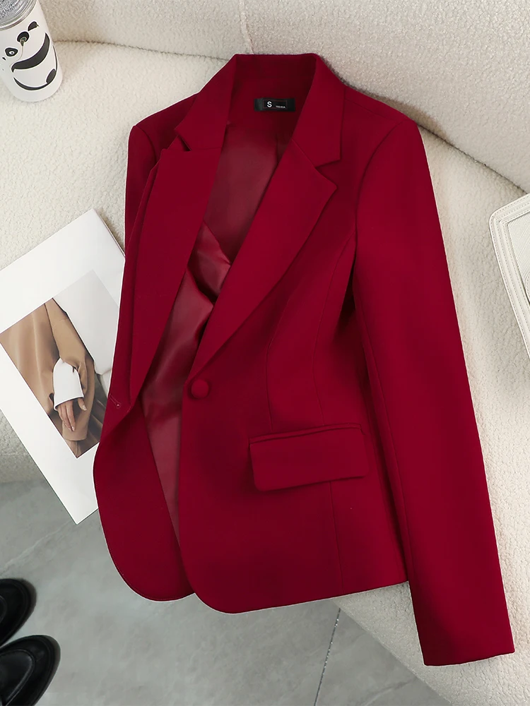 Formal Winter Wear Women Jacket - 여성 블레이저 여성용 레드 그린 베이지