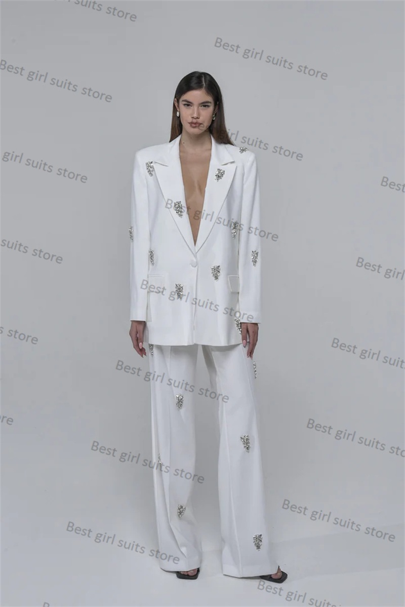 Tailored Trouser Wide - 포멀 여성 세트 바지 세트, 재킷