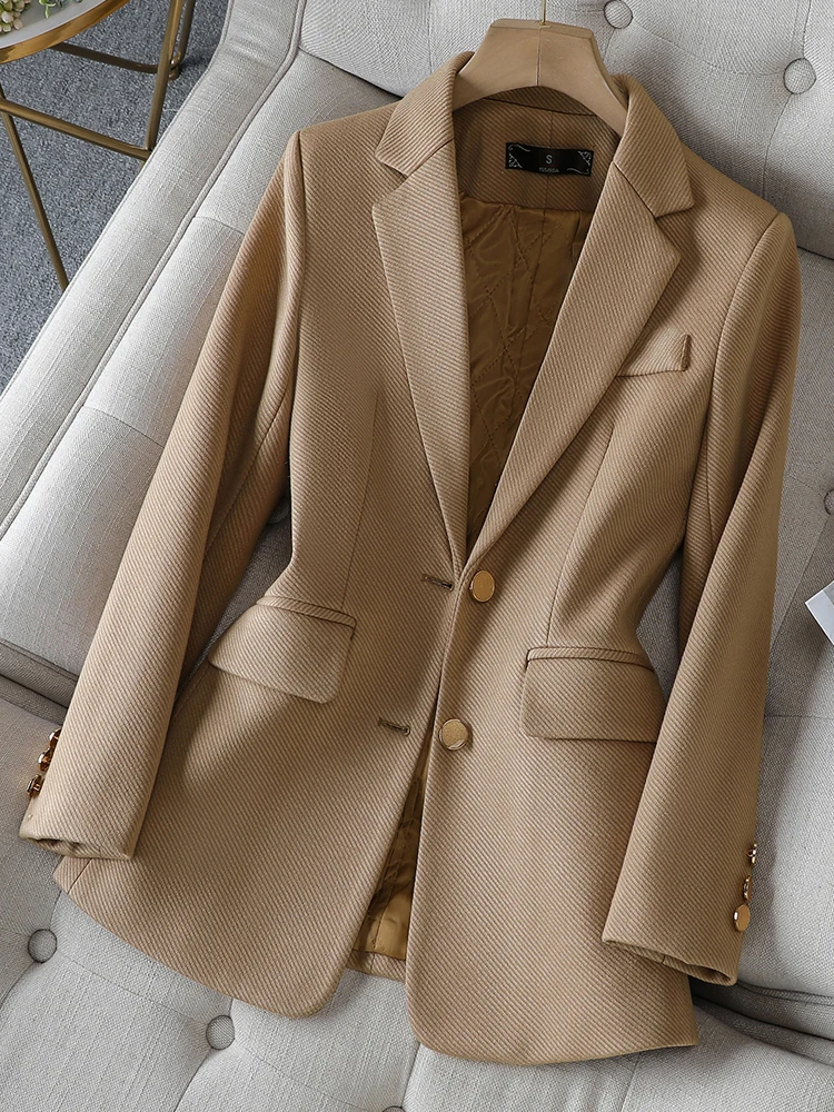 Formal Winter Wear Women Jacket - 패션 여성 블레이저 여성용 그린 블랙