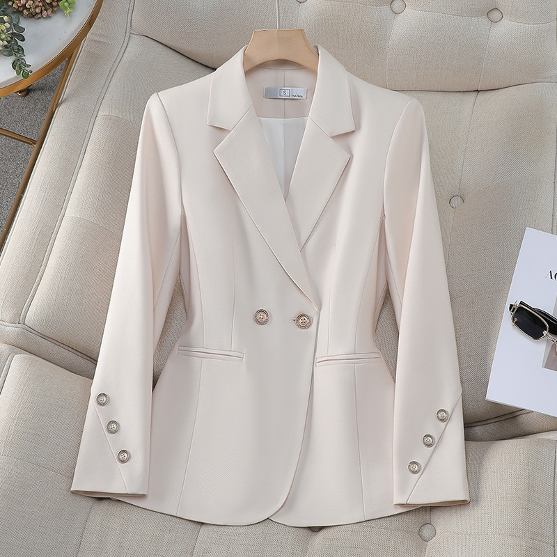 Formal Winter Wear Women Jacket - 여성 더블 브레스트 솔리드 블레이저 가을