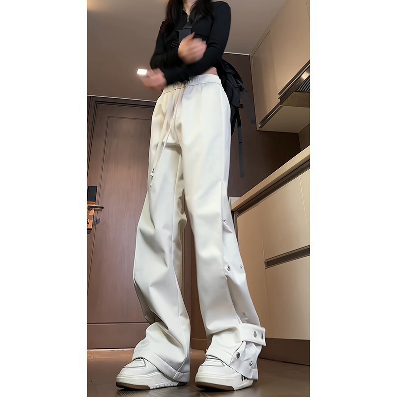 와이드 레그 팬츠 Y2K 여성용 가을 니트 골지 트랙팬 - Tailored Trouser Wide 리뷰 및 가격
