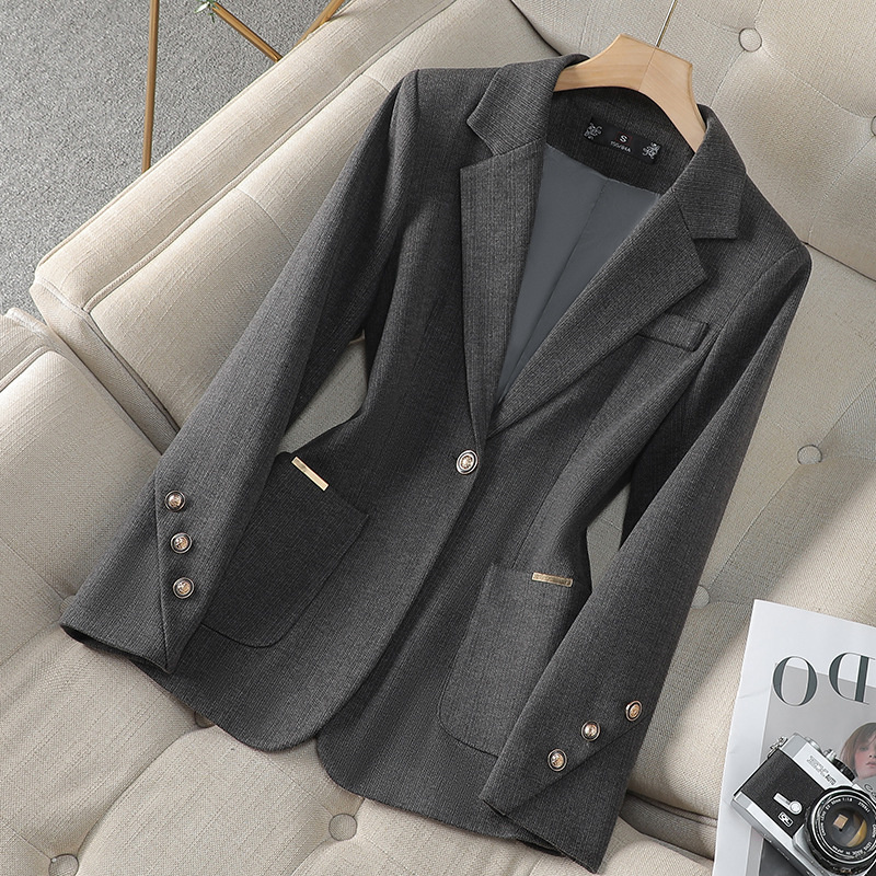 여성 정장 블레이저 여성용 그레이 커피 여성 긴팔 싱글 - Formal Winter Wear Women Jacket 리뷰 및 가격