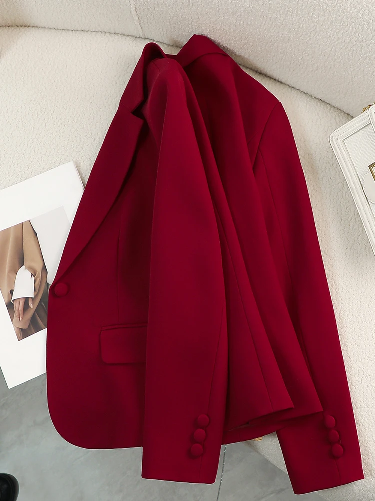 여성 블레이저 여성용 레드 그린 베이지 블랙 솔리드 여 - Formal Winter Wear Women Jacket 리뷰 및 가격
