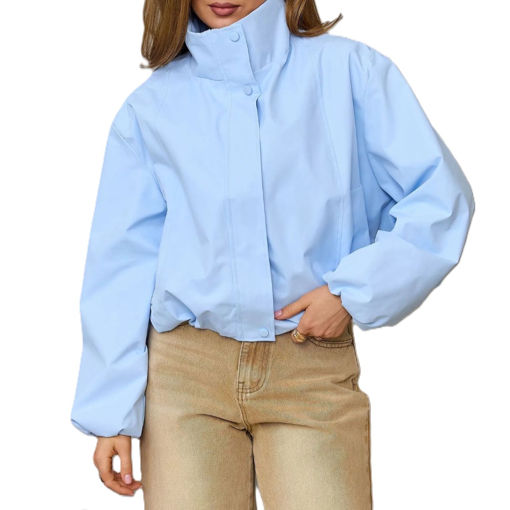 여성용 캐주얼 스탠드 칼라 재킷, 드롭 숄더 디자인과  - Formal Winter Wear Women Jacket 리뷰 및 가격