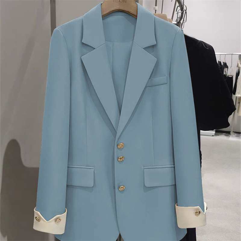 패션 숙녀 블레이저 컬러 블록 긴 소매 여성 비즈니스  - Formal Winter Wear Women Jacket 리뷰 및 가격