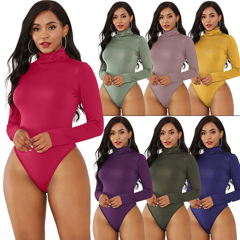여성 바디 슈트 터틀넥 가을 봄 바디 슈트 긴 소매 R - Turtleneck Bodysuit Office 리뷰 및 가격