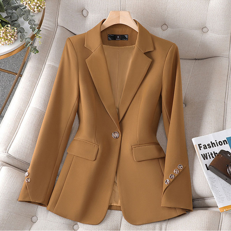 고품질 숙녀 블레이저 자켓 여성 솔리드 긴 소매 비즈니 - Formal Winter Wear Women Jacket 리뷰 및 가격