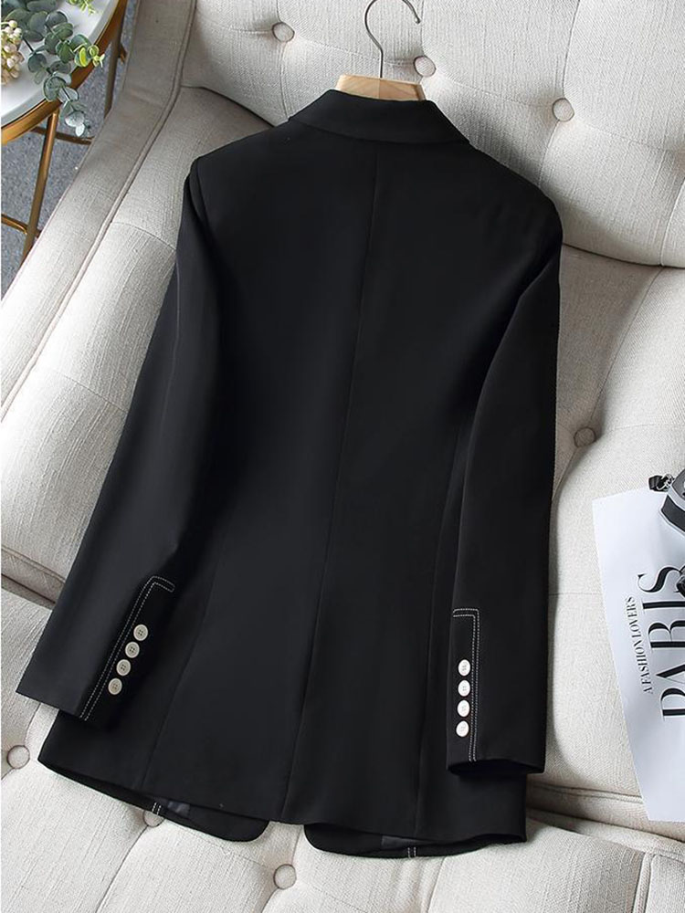 새로운 패션 여성 정장 블레이저 여성용 흰색 검정색 긴 - Formal Winter Wear Women Jacket 리뷰 및 가격