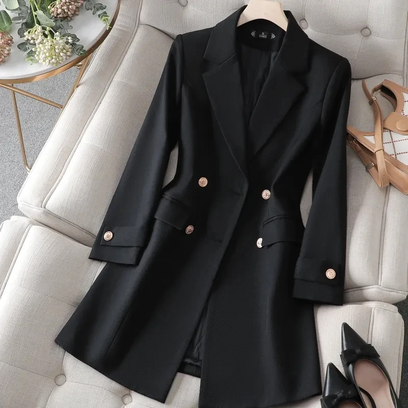 여성용 롱 블레이저 카키, 커피 블랙, 오피스 레이디  - Formal Winter Wear Women Jacket 리뷰 및 가격