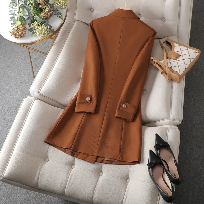 여성용 롱 블레이저 카키, 커피 블랙, 오피스 레이디  - Formal Winter Wear Women Jacket 리뷰 및 가격