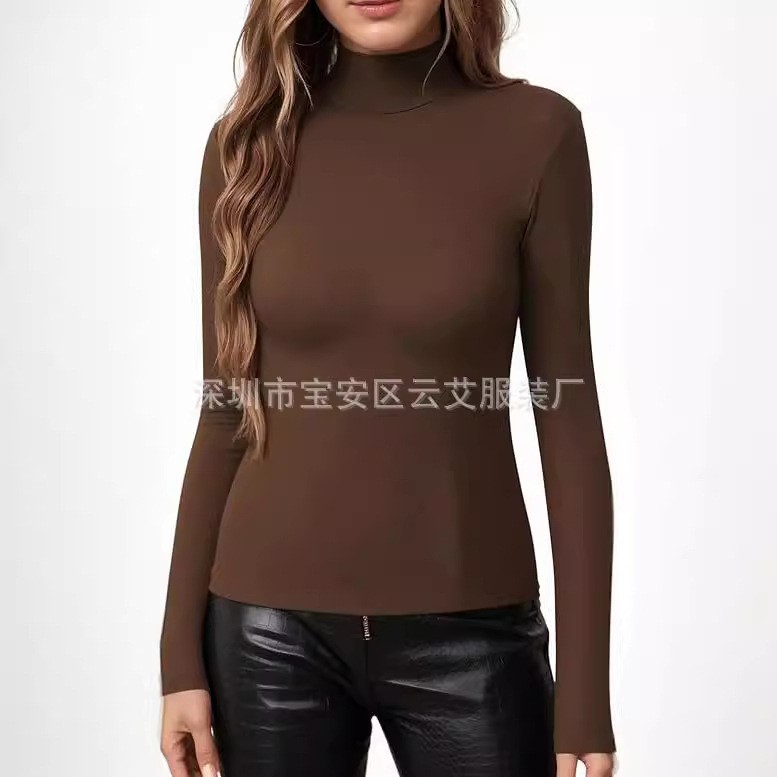 여성용 솔리드 컬러 터틀넥 니트 티셔츠 여성 의류 캐주 - Turtleneck Bodysuit Office 리뷰 및 가격