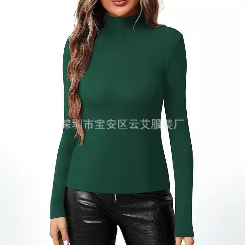 여성용 솔리드 컬러 터틀넥 니트 티셔츠 여성 의류 캐주 - Turtleneck Bodysuit Office 리뷰 및 가격