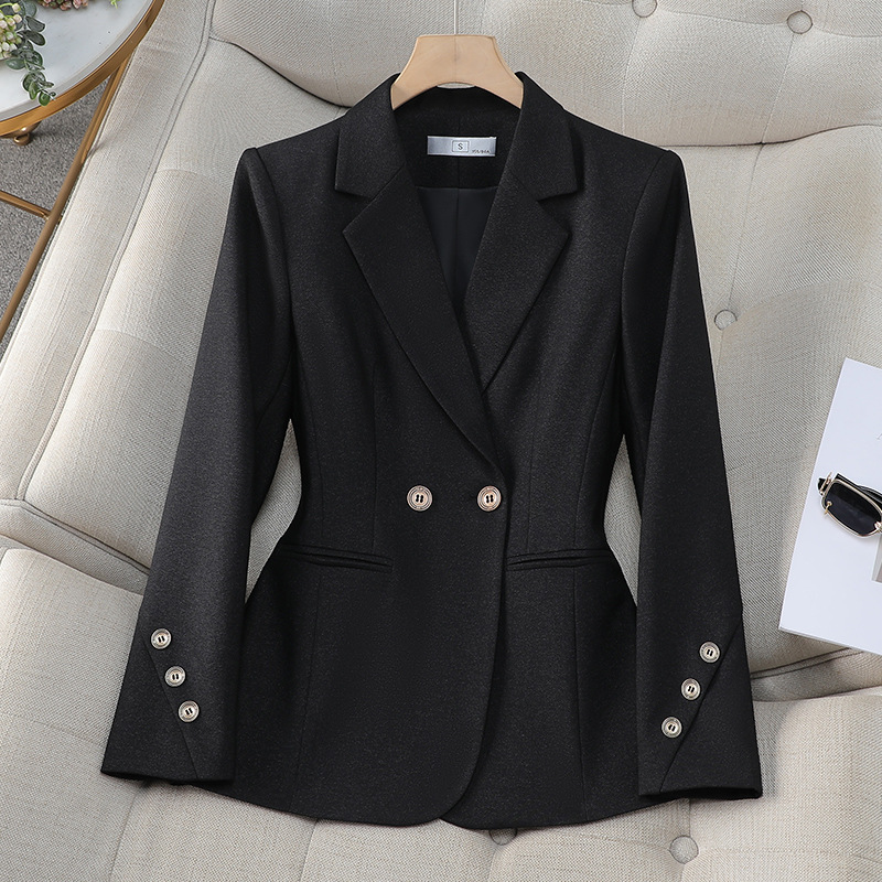 여성 더블 브레스트 솔리드 블레이저 가을 살구 블랙 카 - Formal Winter Wear Women Jacket 리뷰 및 가격
