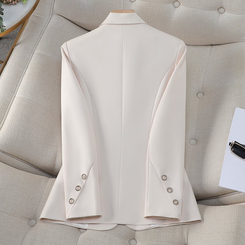 여성 더블 브레스트 솔리드 블레이저 가을 살구 블랙 카 - Formal Winter Wear Women Jacket 리뷰 및 가격