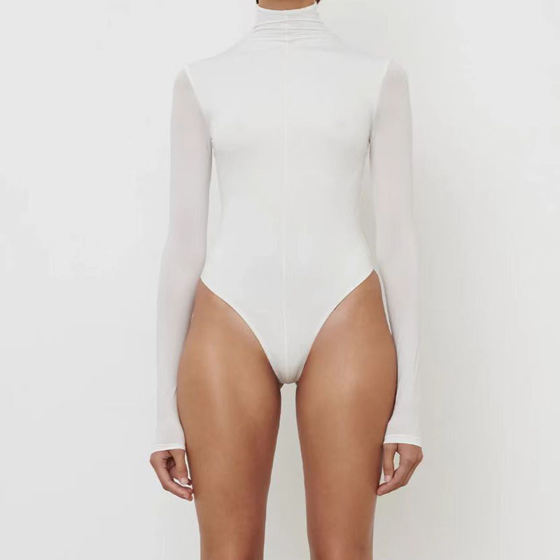 여성용 슬림핏 베이스 레이어, 스탠드업 칼라 긴팔 바디 - Turtleneck Bodysuit Office 리뷰 및 가격