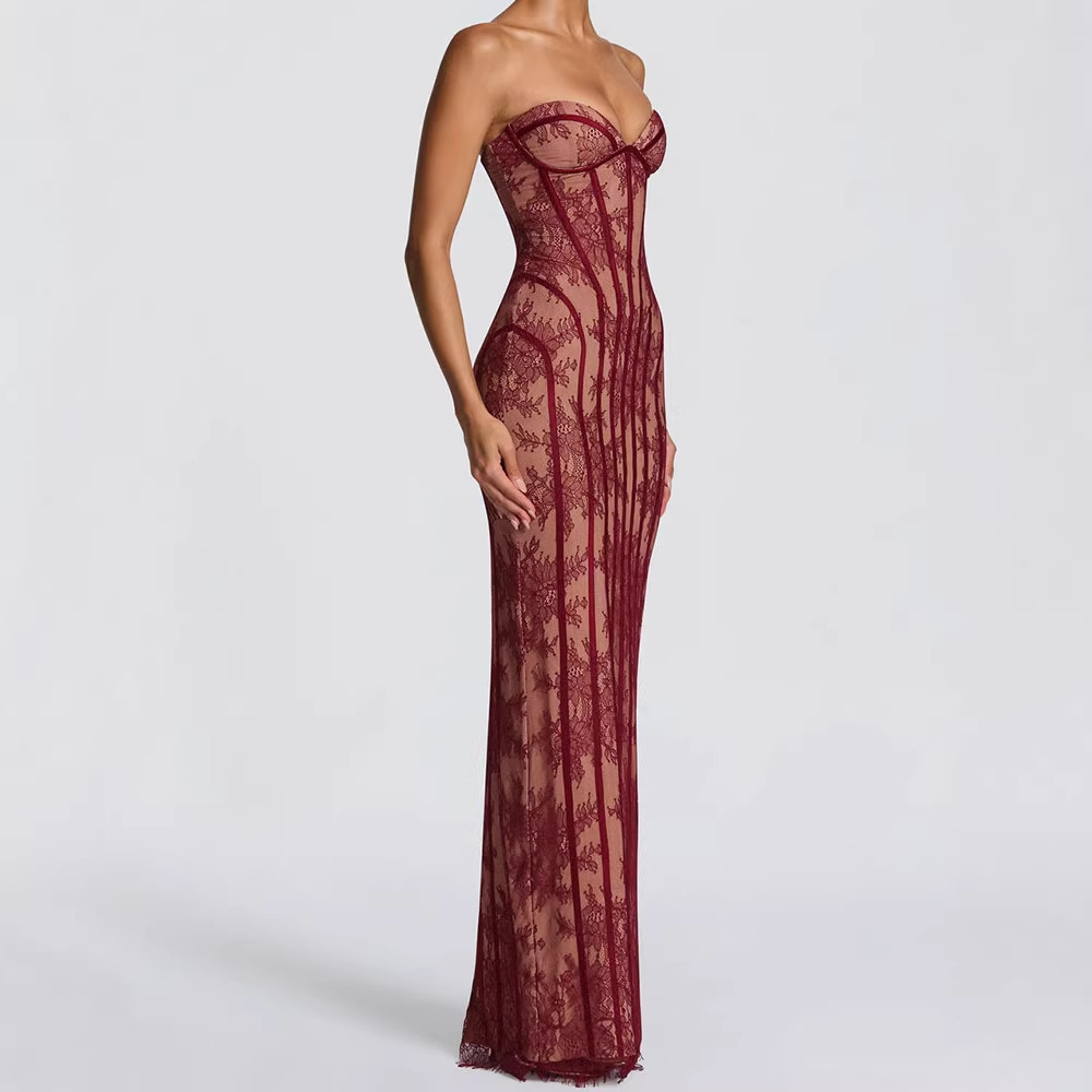 여성용 스트랩리스 바디콘 맥시 드레스 2026 스트라이 - Formal Wear Women Us 리뷰 및 가격