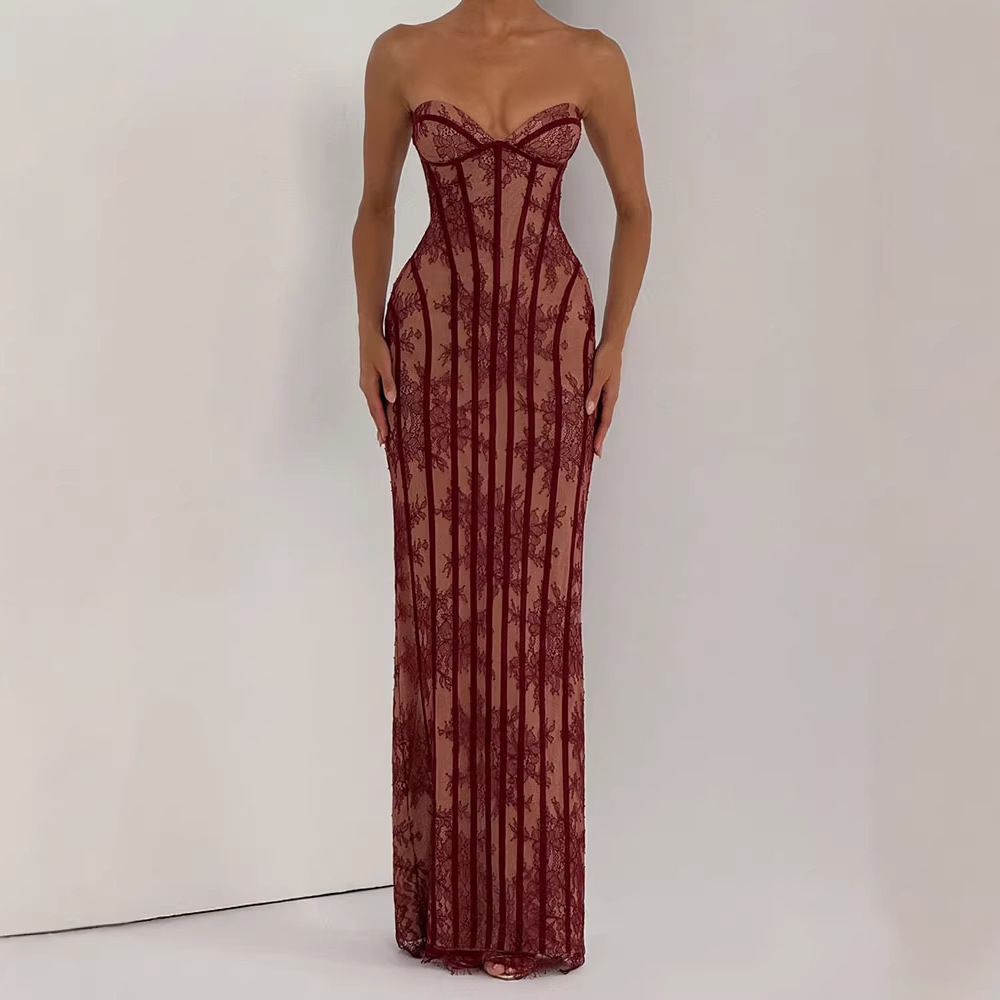 여성용 스트랩리스 바디콘 맥시 드레스 2026 스트라이 - Formal Wear Women Us 리뷰 및 가격