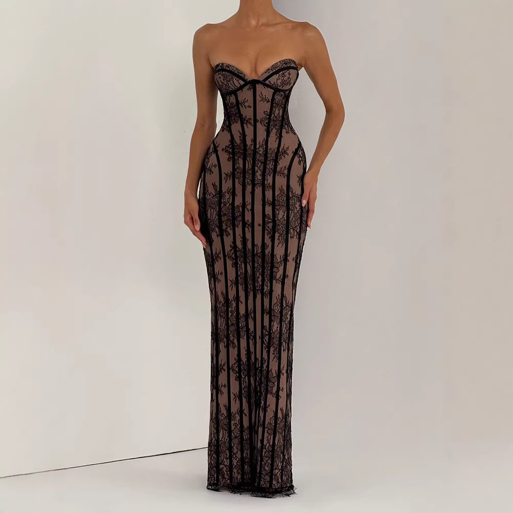 여성용 스트랩리스 바디콘 맥시 드레스 2026 스트라이 - Formal Wear Women Us 리뷰 및 가격