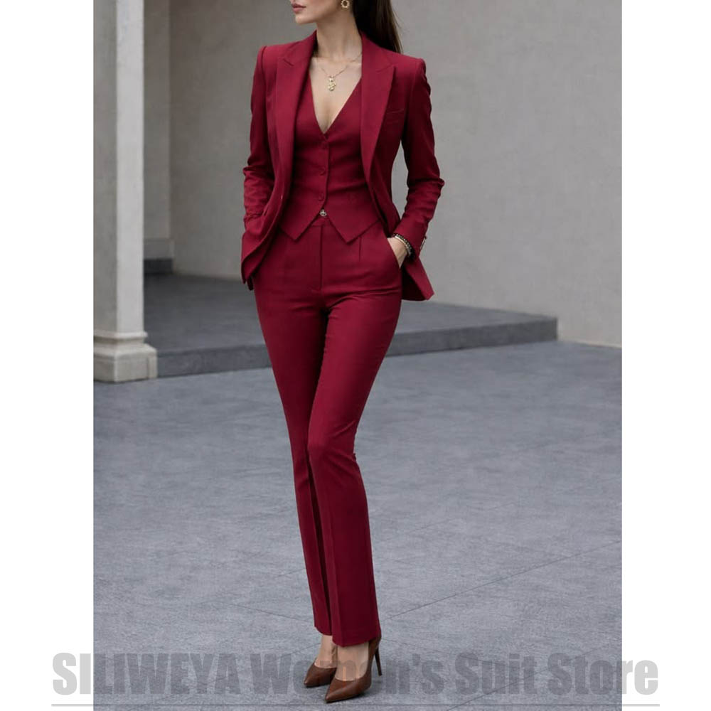 여성 3 피스 정장 세트 블레이저 조끼 바지 우아한 공 - Women Formal Wear Vest 리뷰 및 가격