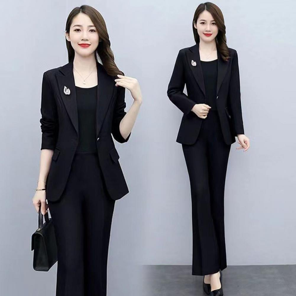 2피스/세트 여성 정장 코트 팬츠 세트 턴다운 칼라 긴 - Formal Wear Women Us 리뷰 및 가격