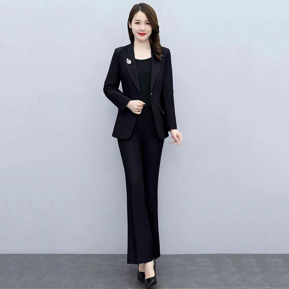 2피스/세트 여성 정장 코트 팬츠 세트 턴다운 칼라 긴 - Formal Wear Women Us 리뷰 및 가격