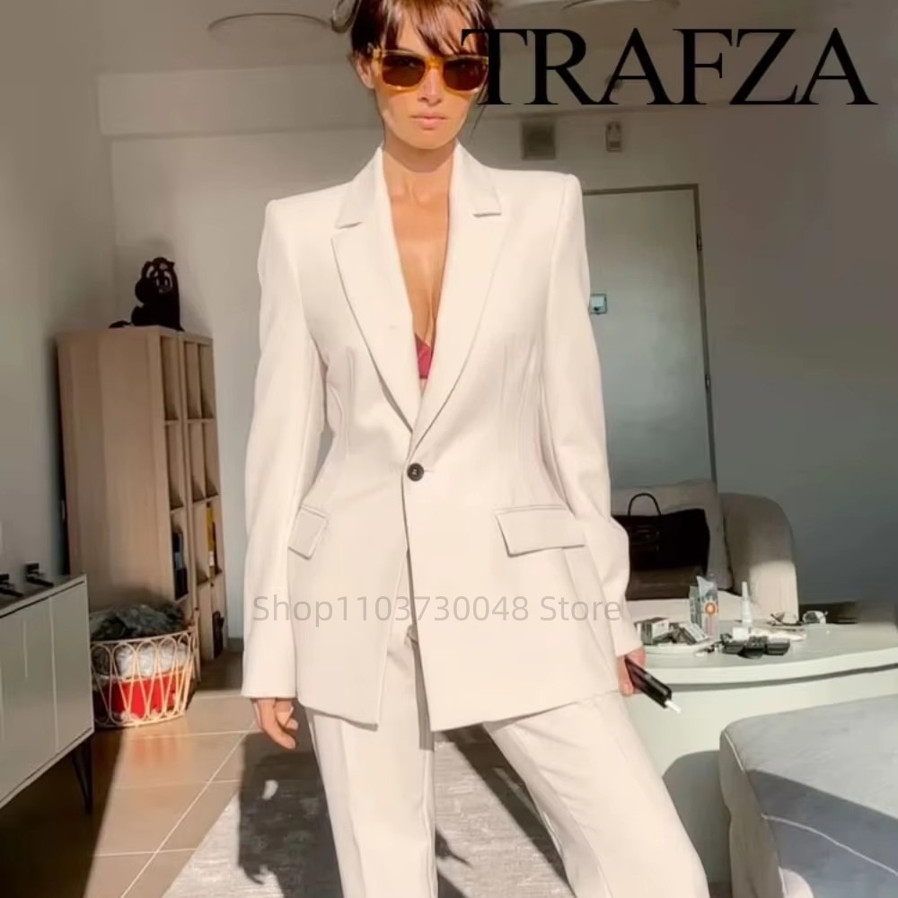 패션 오피스 여성 블레이저 및 바지 정장 세트, 화이트 - Formal Wear Women Us 리뷰 및 가격